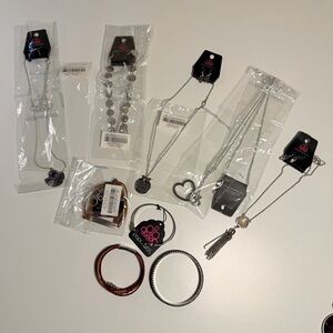 Lot of 9 New Paparazzi Jewelry Pieces Silver Necklaces, Bracelets, Earrings